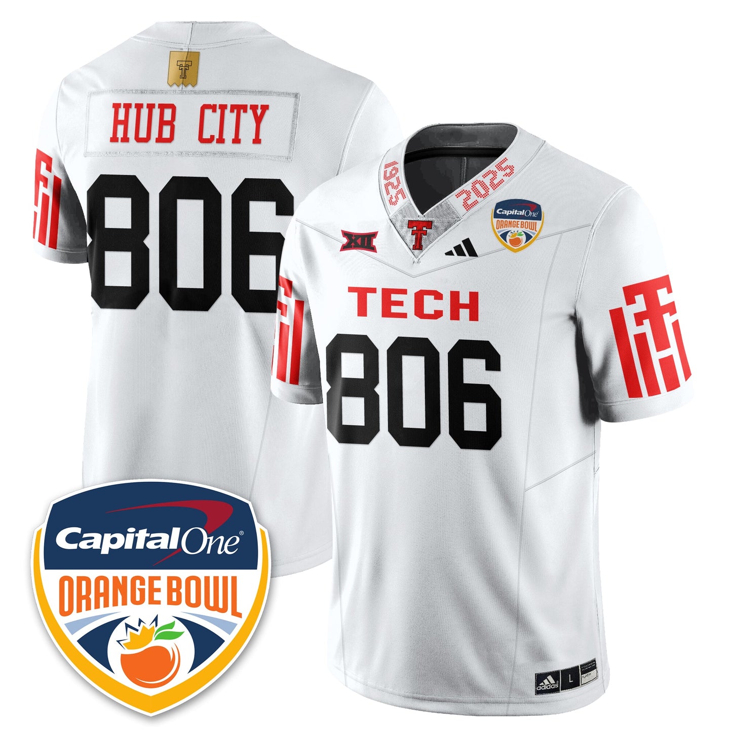 TTU Vapor Limited Football Jersey - Orange Bowl - Stitched
