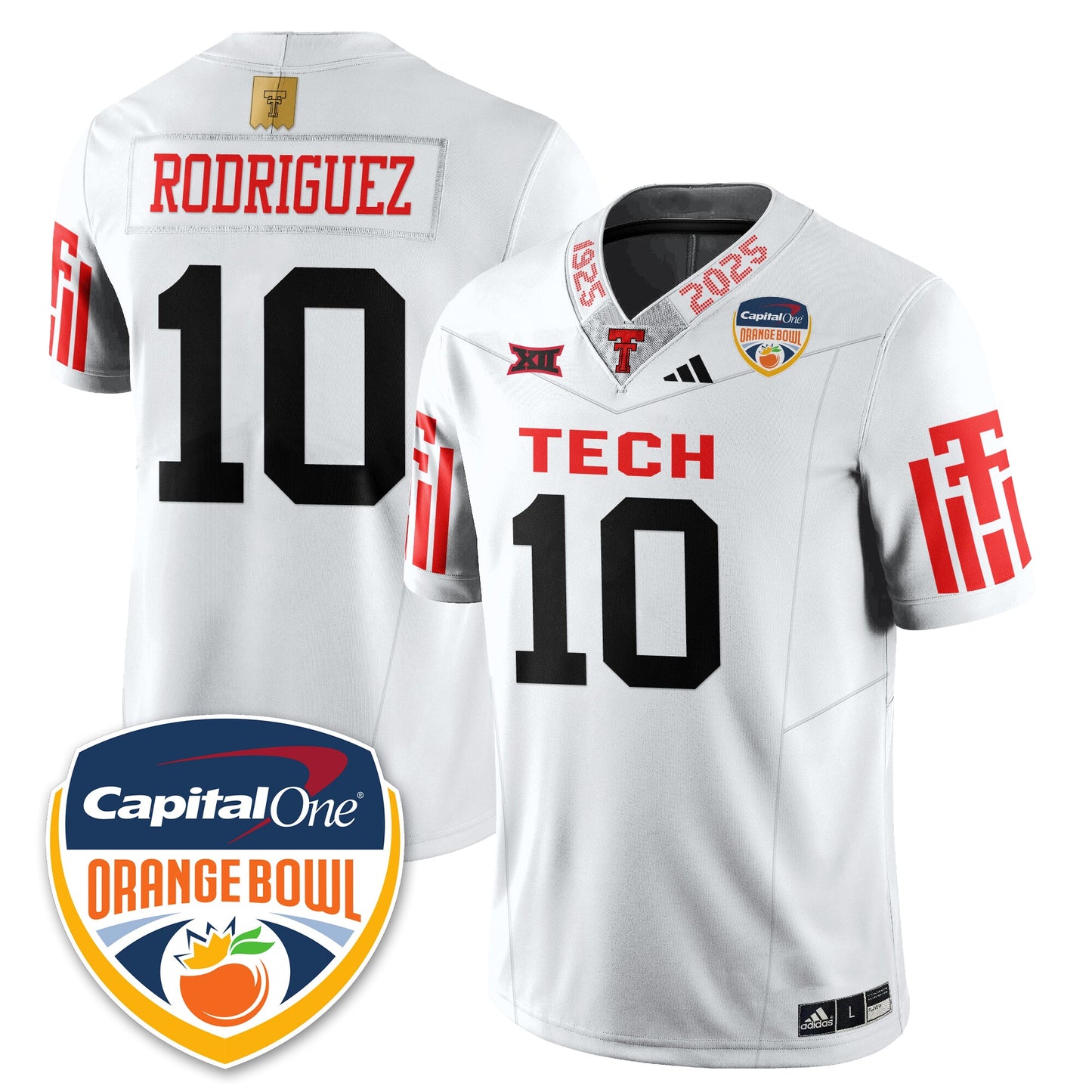 TTU Vapor Limited Football Jersey - Orange Bowl - Stitched