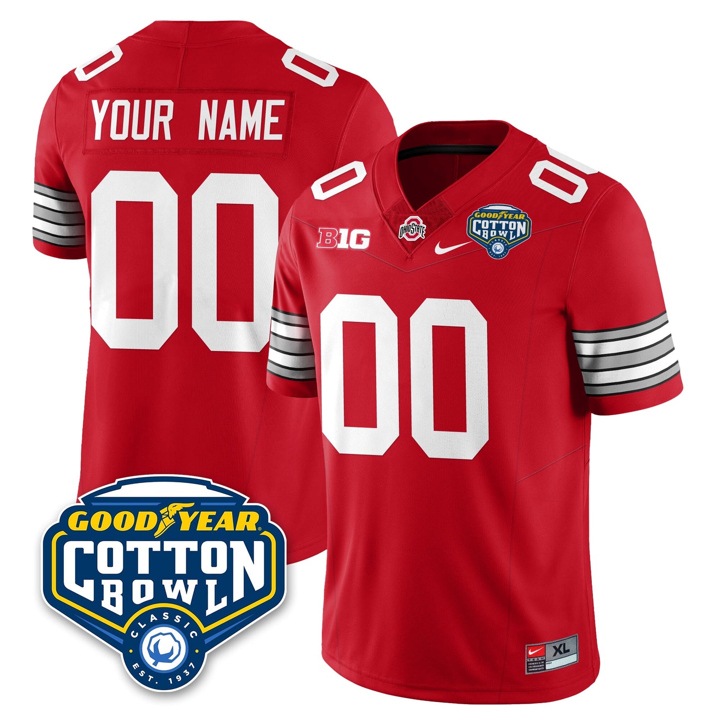 OSU Football Vapor Limited Custom Jersey - Cotton Bowl