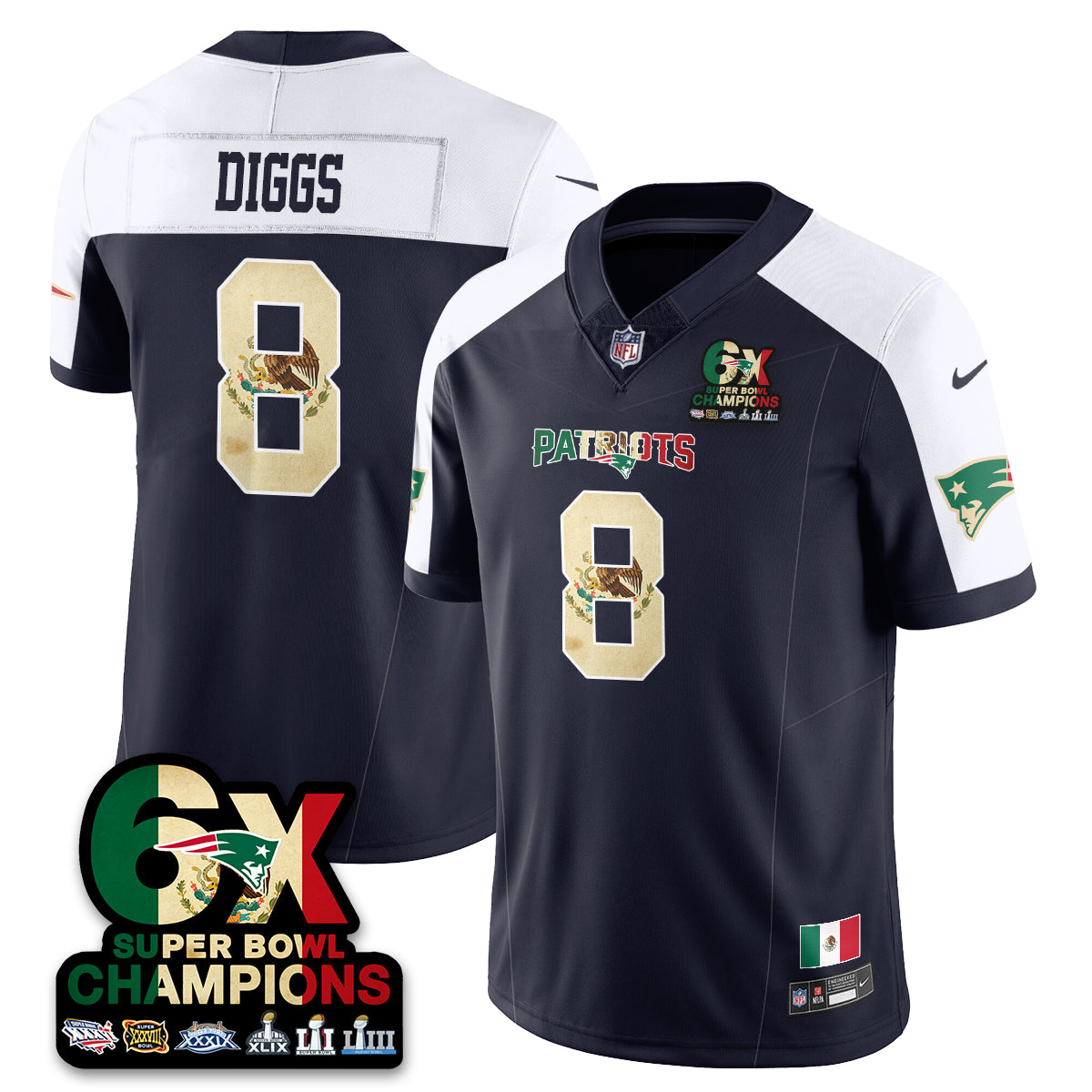 NE Mexico Vapor Limited Jersey - All Stitched
