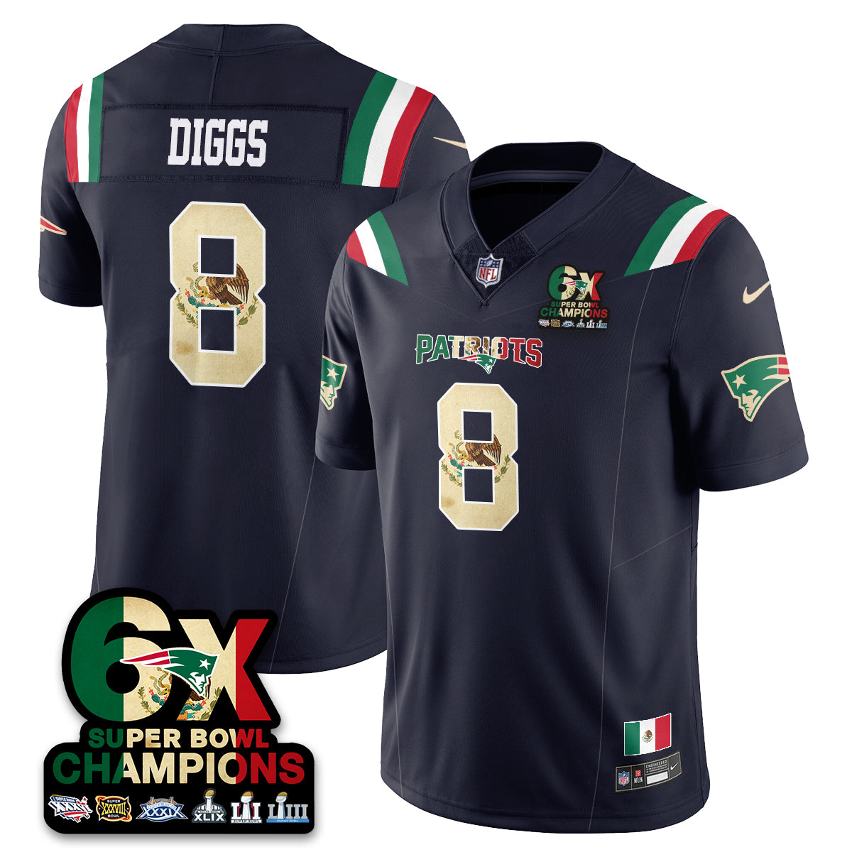 NE Mexico Vapor Limited Jersey - All Stitched