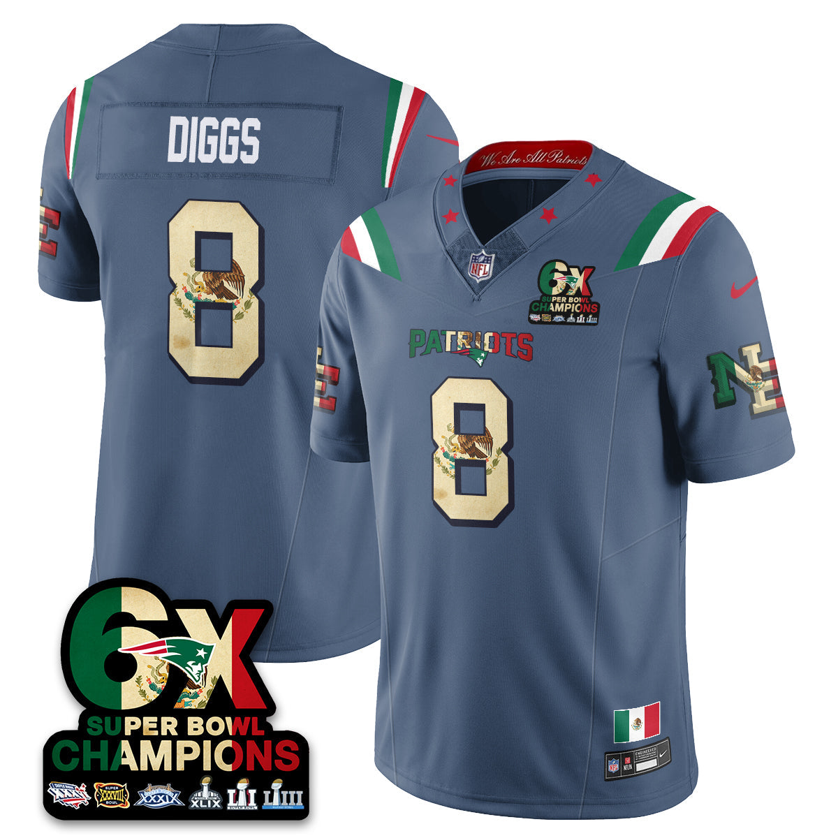 NE Mexico Vapor Limited Jersey - All Stitched