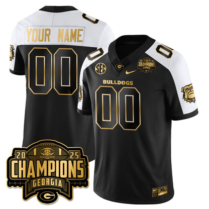 Custom Georgia Bulldogs Vapor Limited Gold Jersey - SEC Football Champions - All Stitched