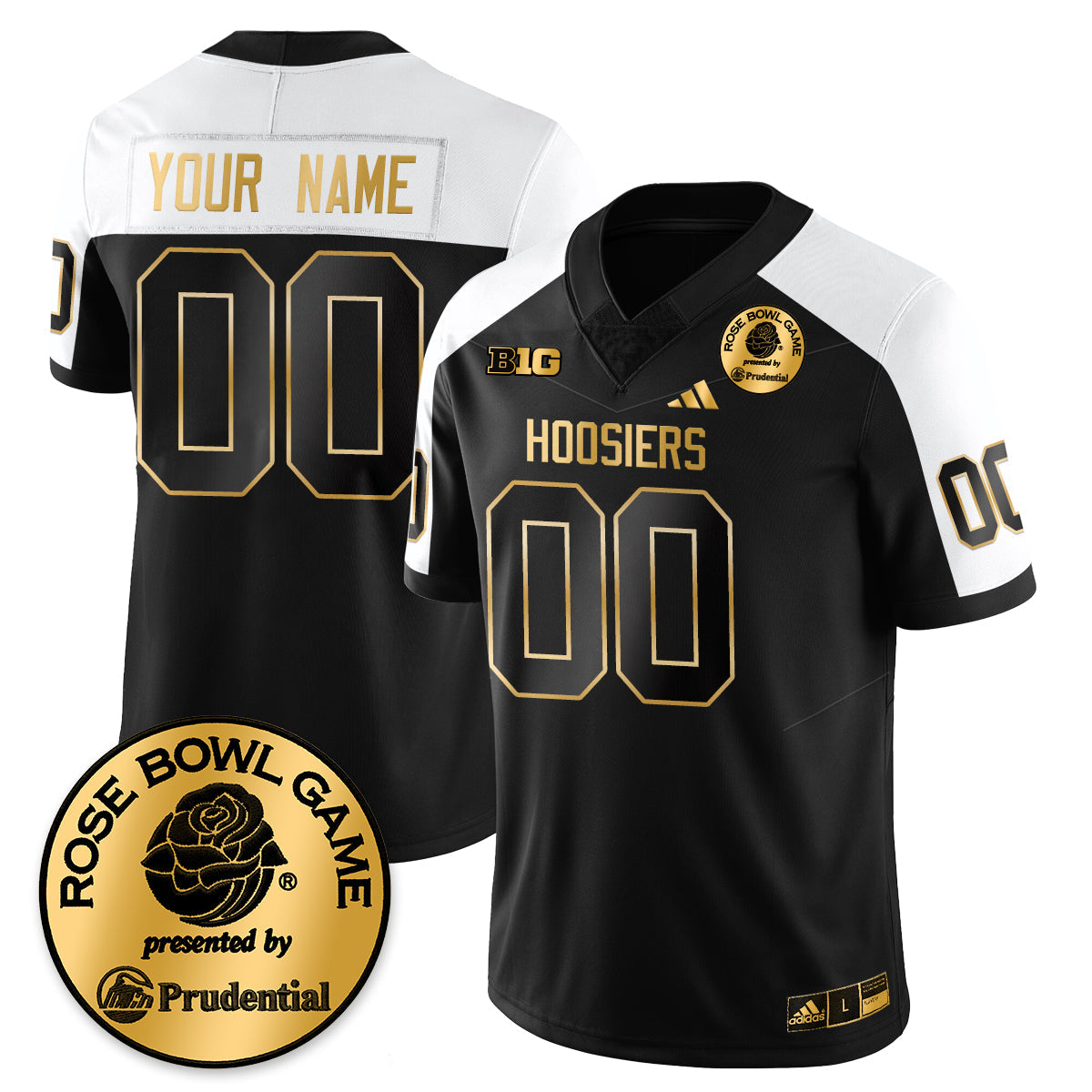 Custom Indiana Hoosiers Vapor Limited Football Gold Jersey - Rose Bowl - All Stitched