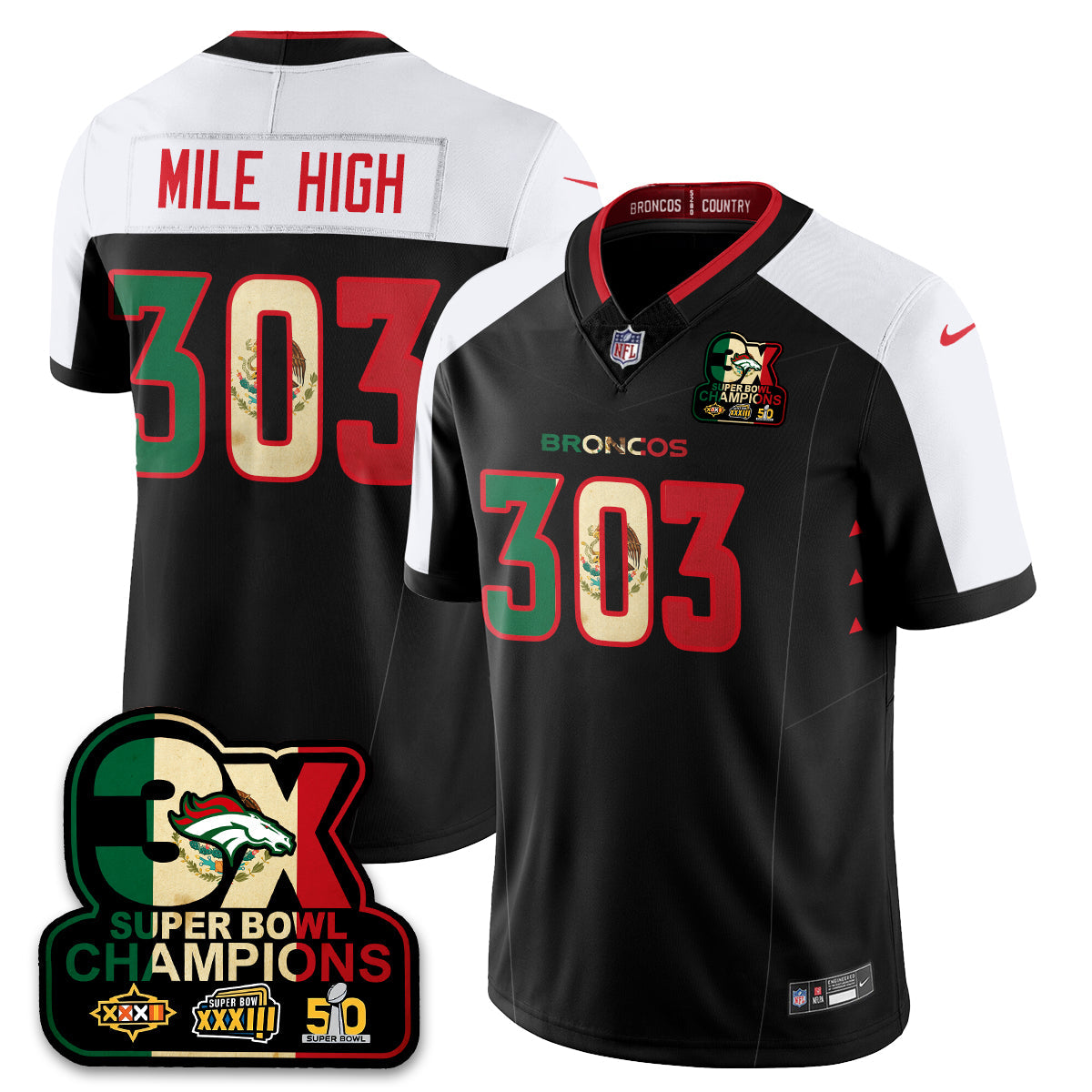 DEN Mexico Vapor Limited Jersey - All Stitched