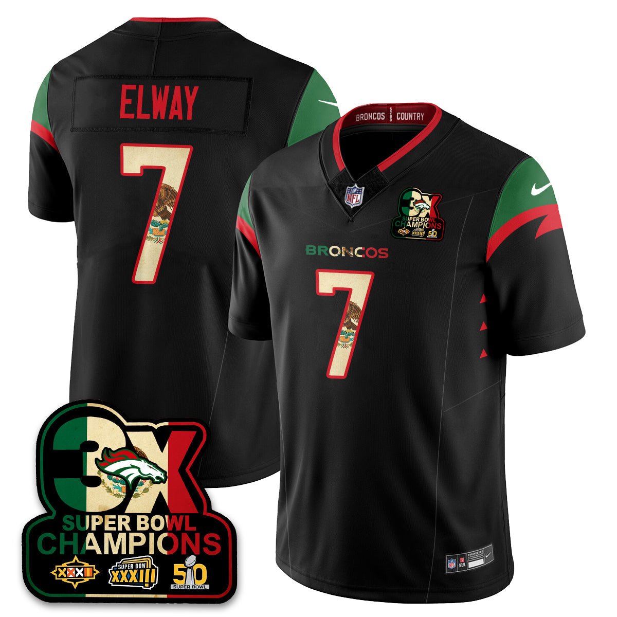 DEN Mexico Vapor Limited Jersey - All Stitched