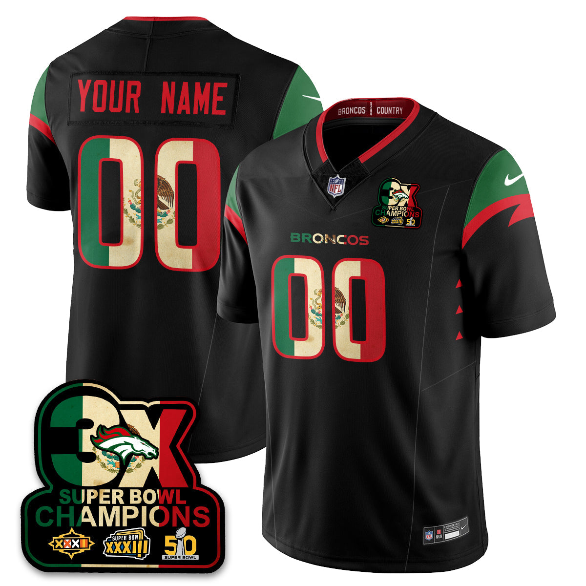 DEN Mexico Vapor Limited Jersey - All Stitched