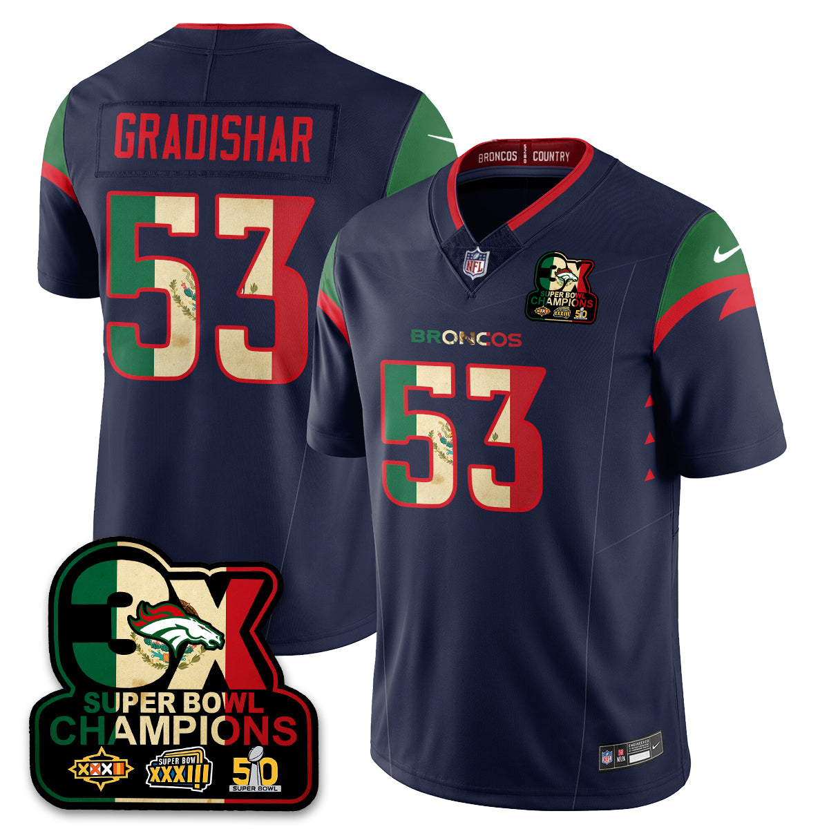 DEN Mexico Vapor Limited Jersey - All Stitched