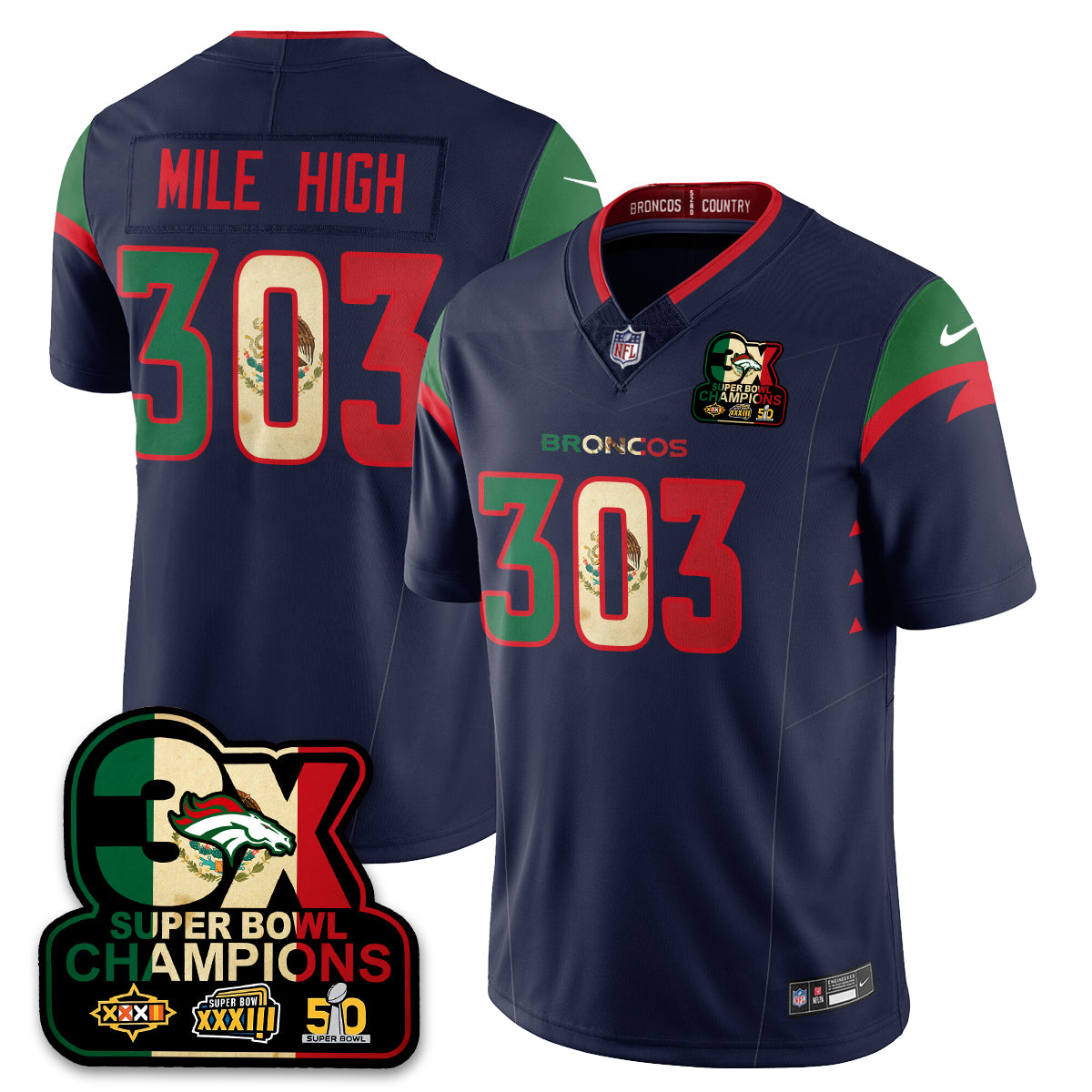 DEN Mexico Vapor Limited Jersey - All Stitched