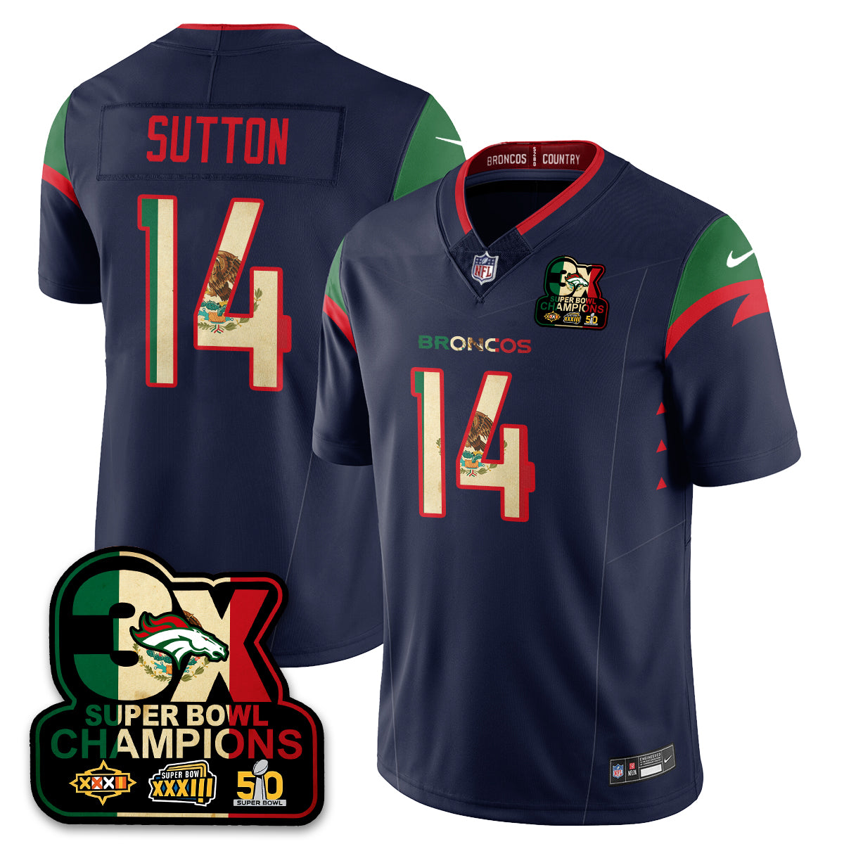 DEN Mexico Vapor Limited Jersey - All Stitched
