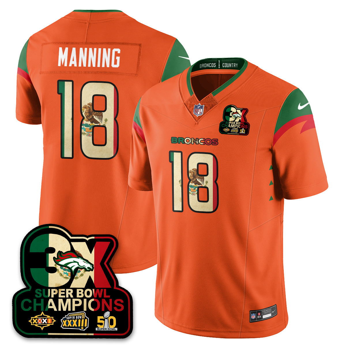 DEN Mexico Vapor Limited Jersey - All Stitched