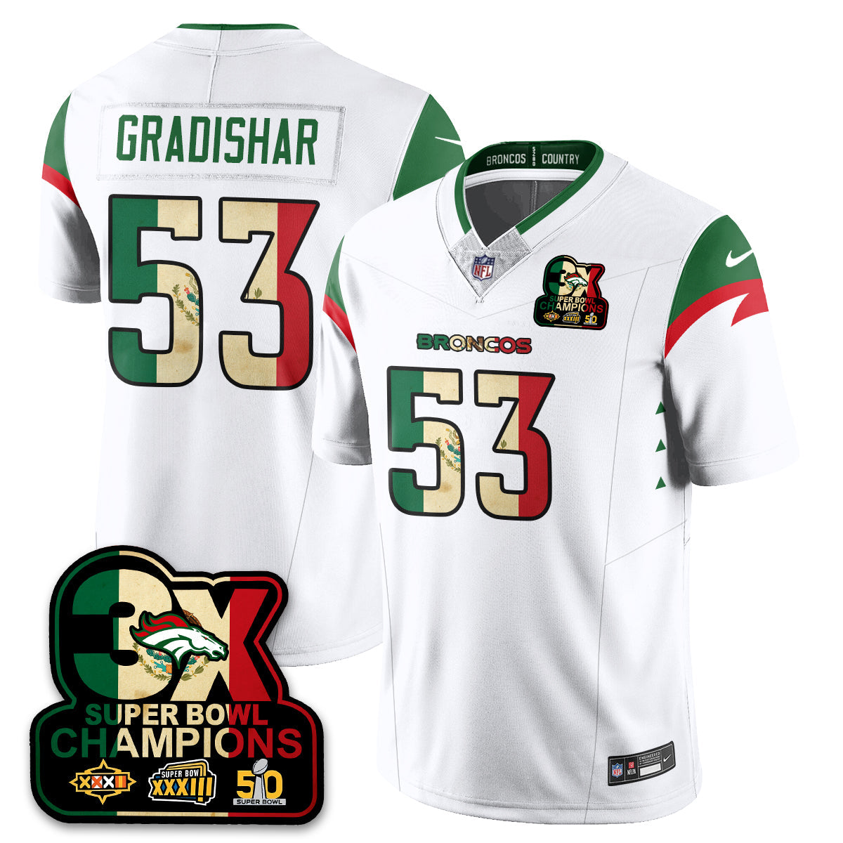 DEN Mexico Vapor Limited Jersey - All Stitched
