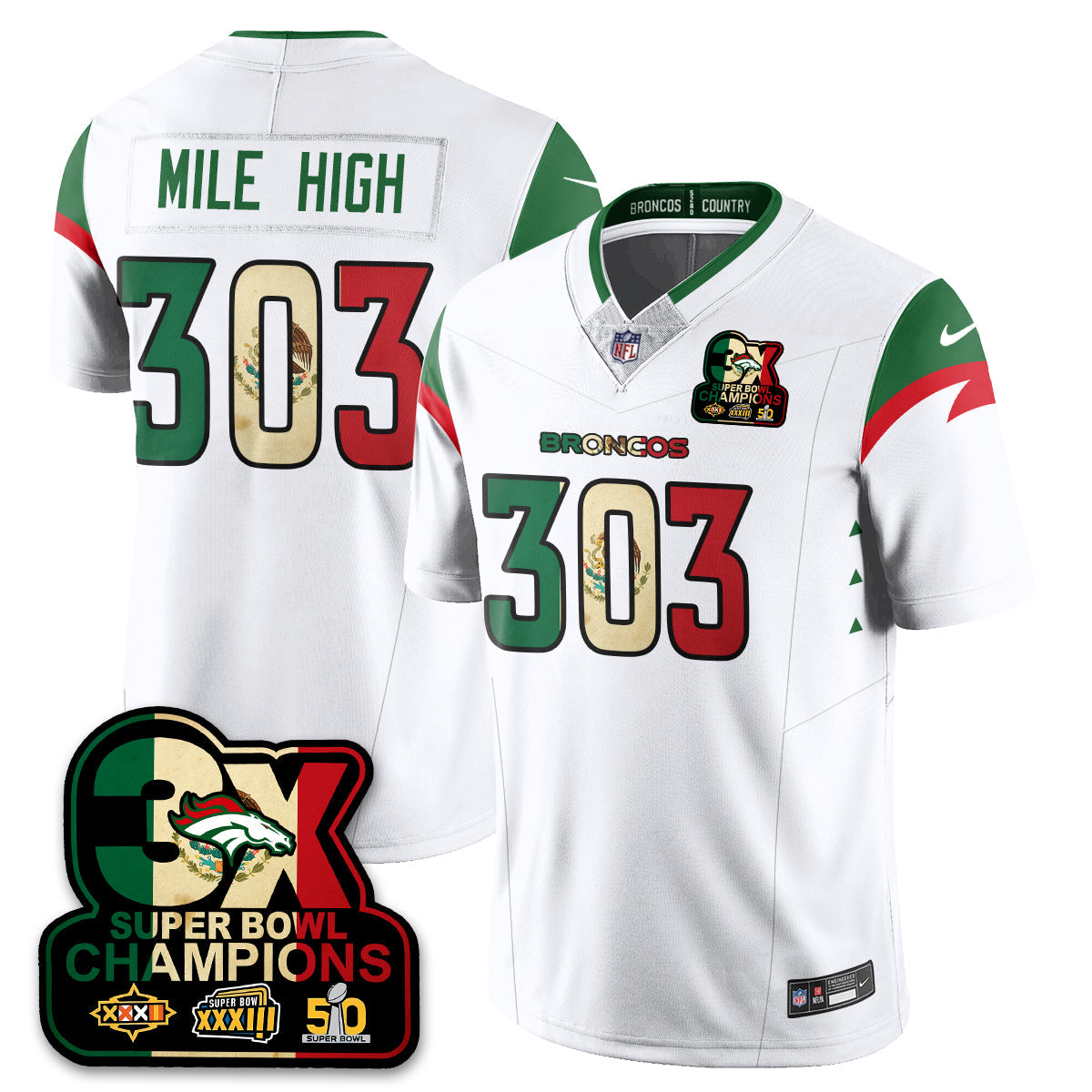 DEN Mexico Vapor Limited Jersey - All Stitched
