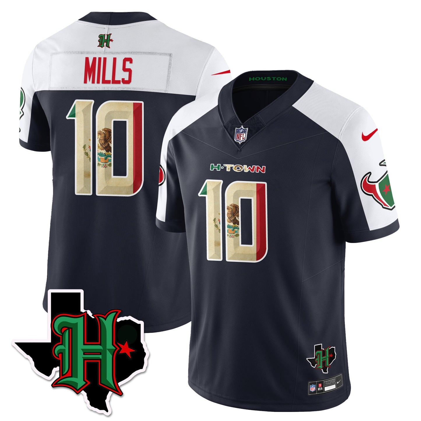 HOU Mexico Vapor Limited Jersey - All Stitched