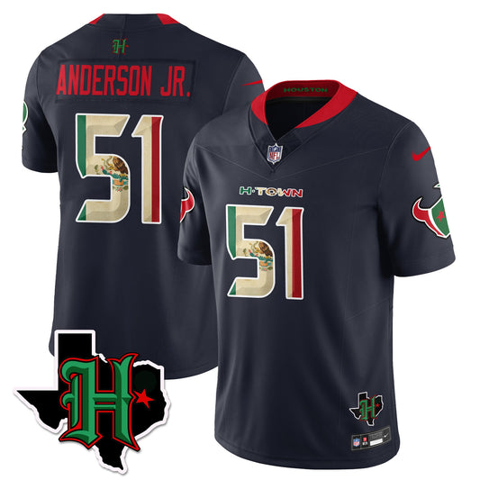 HOU Mexico Vapor Limited Jersey - All Stitched