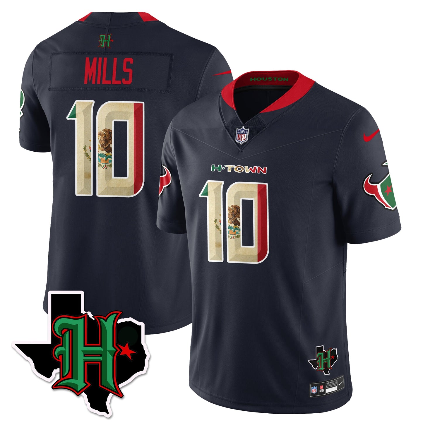 HOU Mexico Vapor Limited Jersey - All Stitched