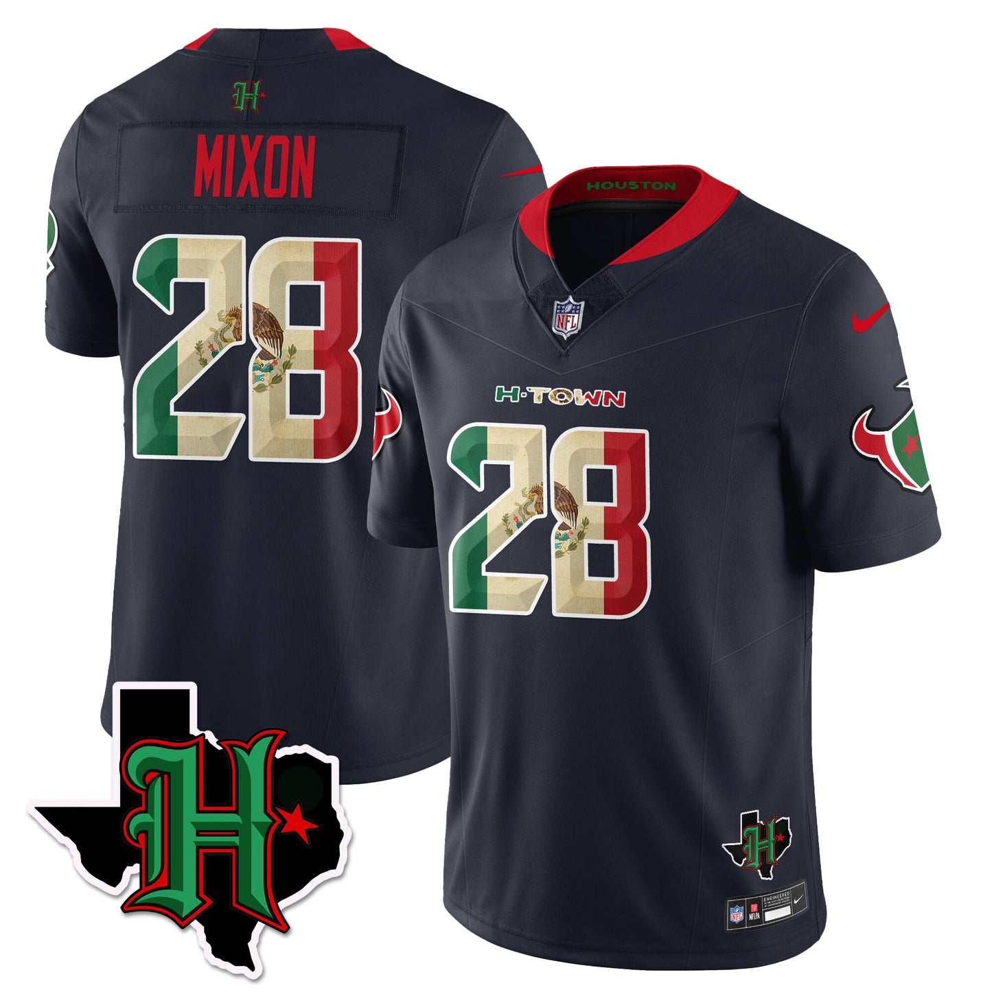 HOU Mexico Vapor Limited Jersey - All Stitched
