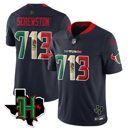 HOU Mexico Vapor Limited Jersey - All Stitched