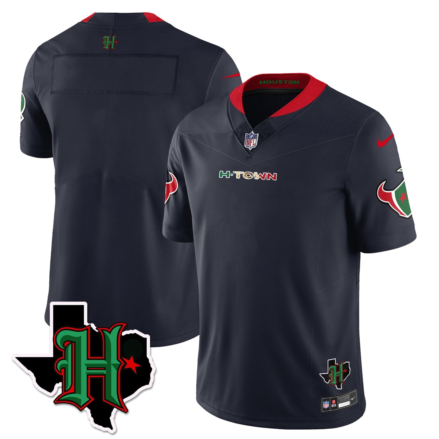 HOU Mexico Vapor Limited Jersey - All Stitched