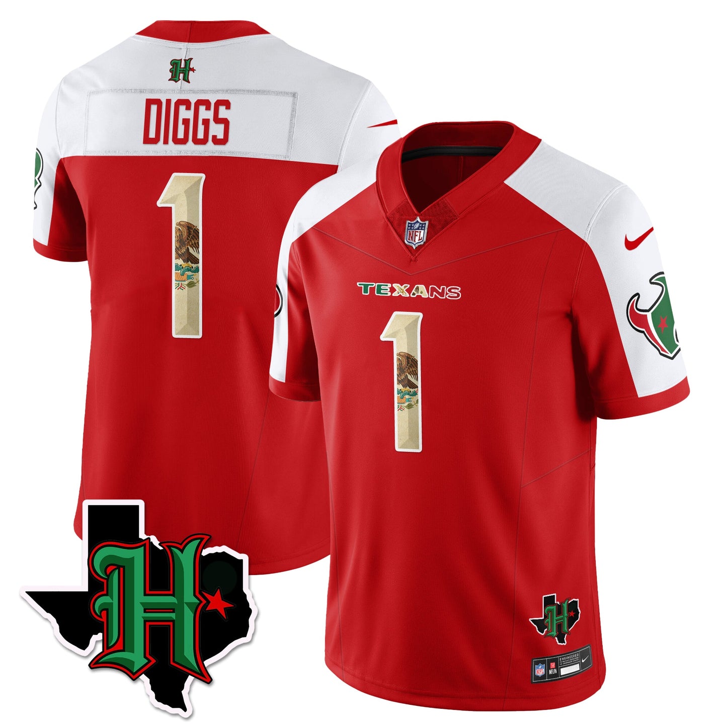 HOU Mexico Vapor Limited Jersey - All Stitched