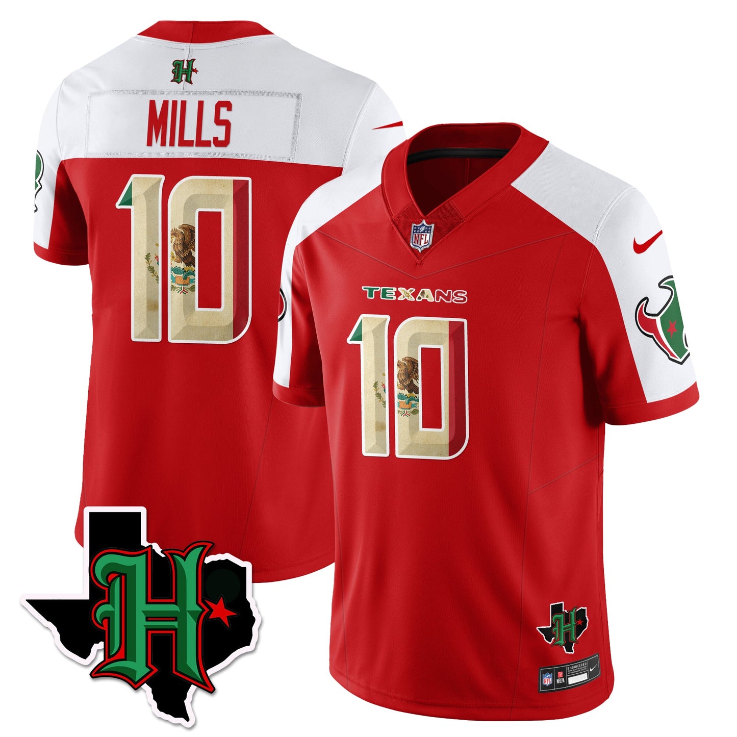 HOU Mexico Vapor Limited Jersey - All Stitched