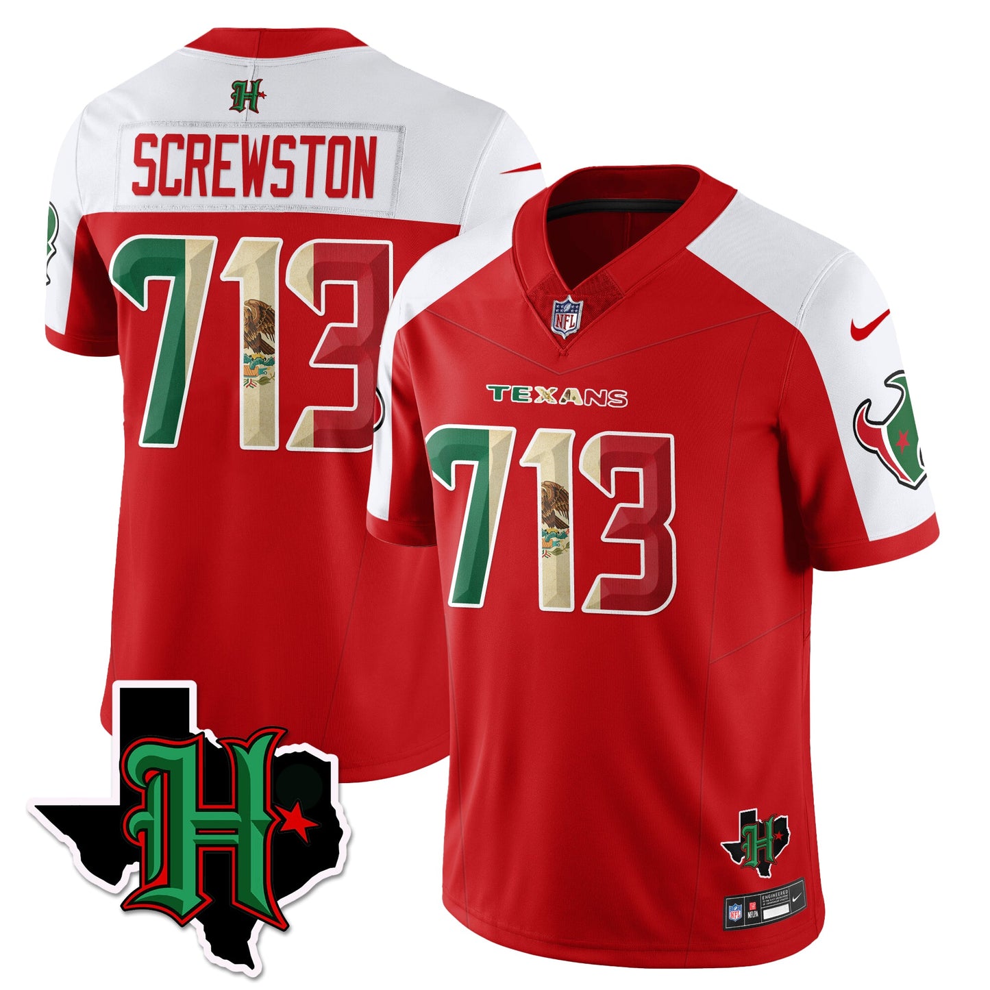 HOU Mexico Vapor Limited Jersey - All Stitched