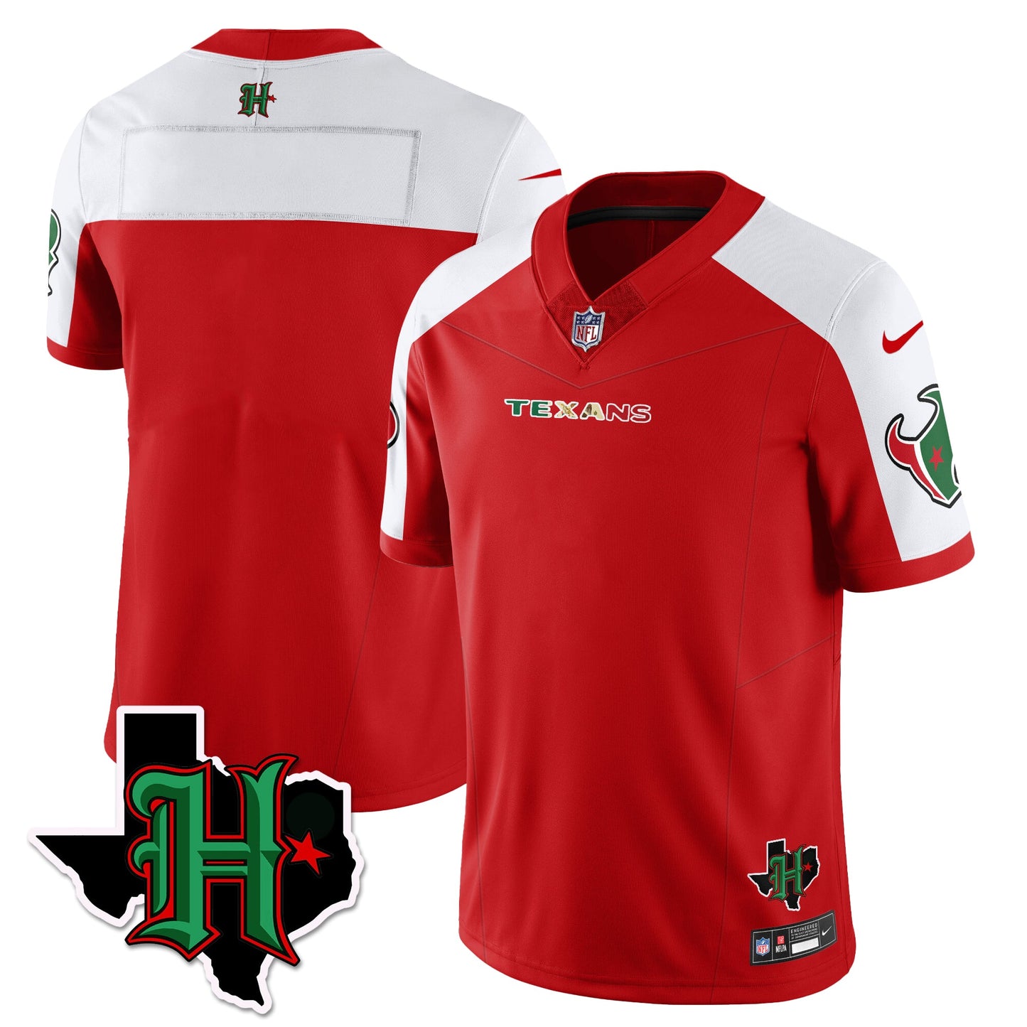 HOU Mexico Vapor Limited Jersey - All Stitched