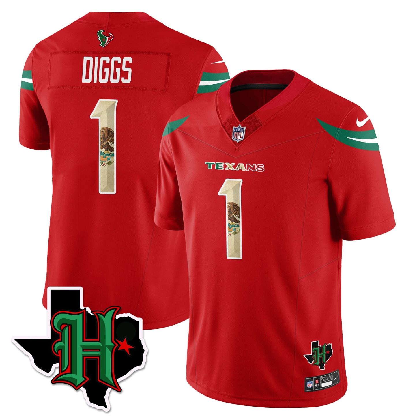 HOU Mexico Vapor Limited Jersey - All Stitched