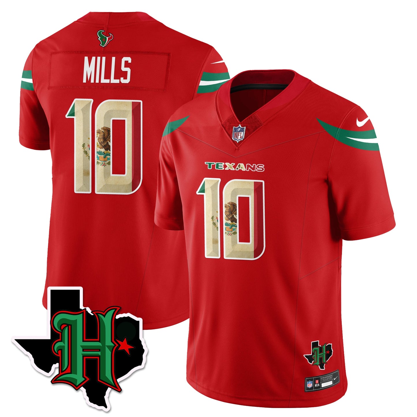 HOU Mexico Vapor Limited Jersey - All Stitched