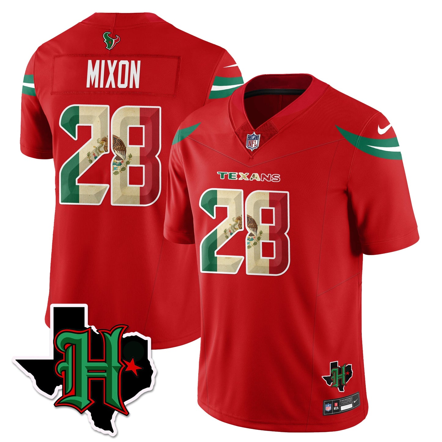 HOU Mexico Vapor Limited Jersey - All Stitched