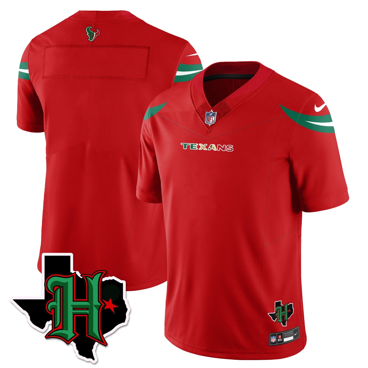 HOU Mexico Vapor Limited Jersey - All Stitched