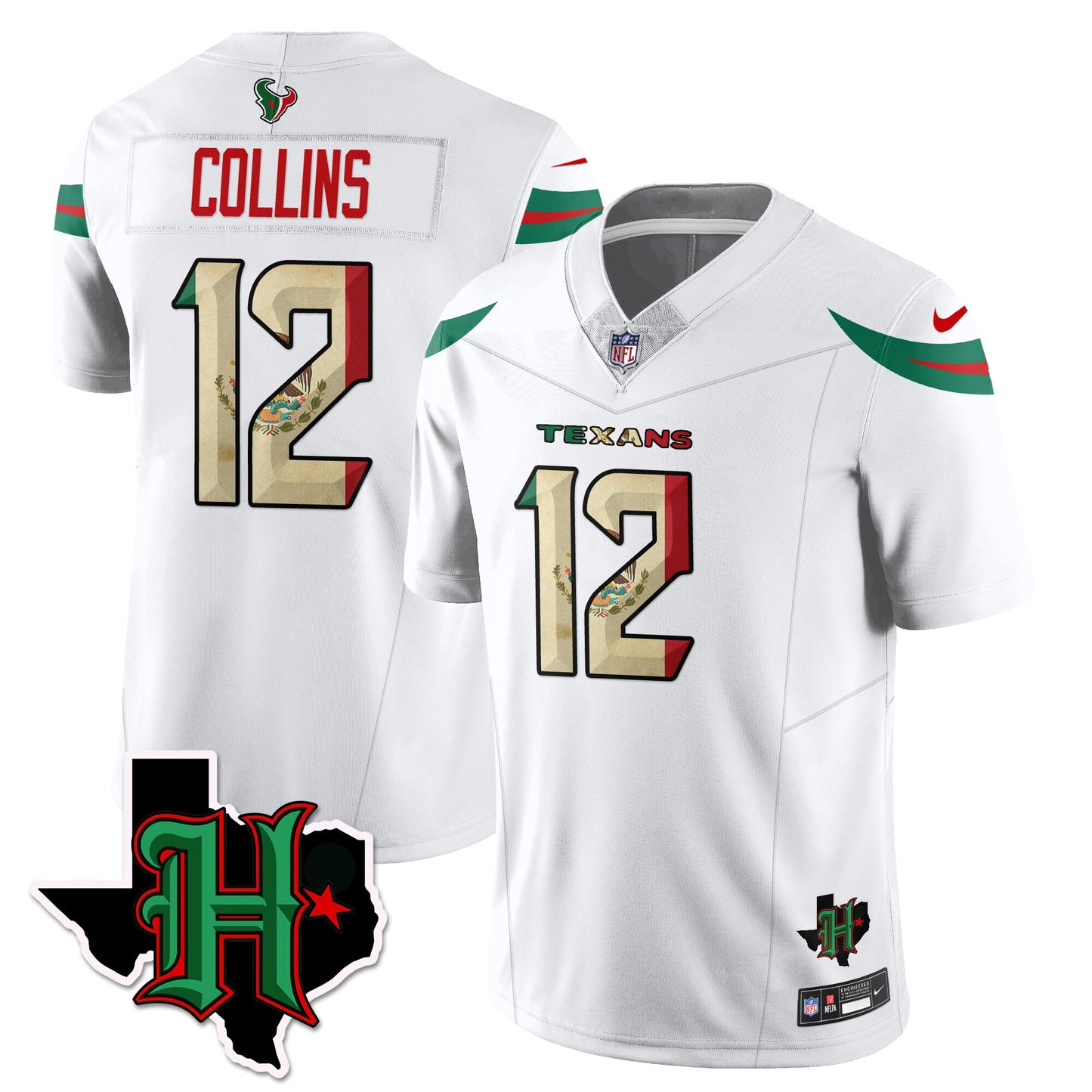 HOU Mexico Vapor Limited Jersey - All Stitched
