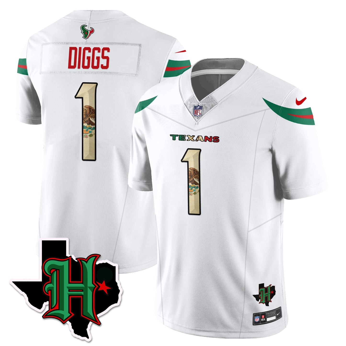 HOU Mexico Vapor Limited Jersey - All Stitched