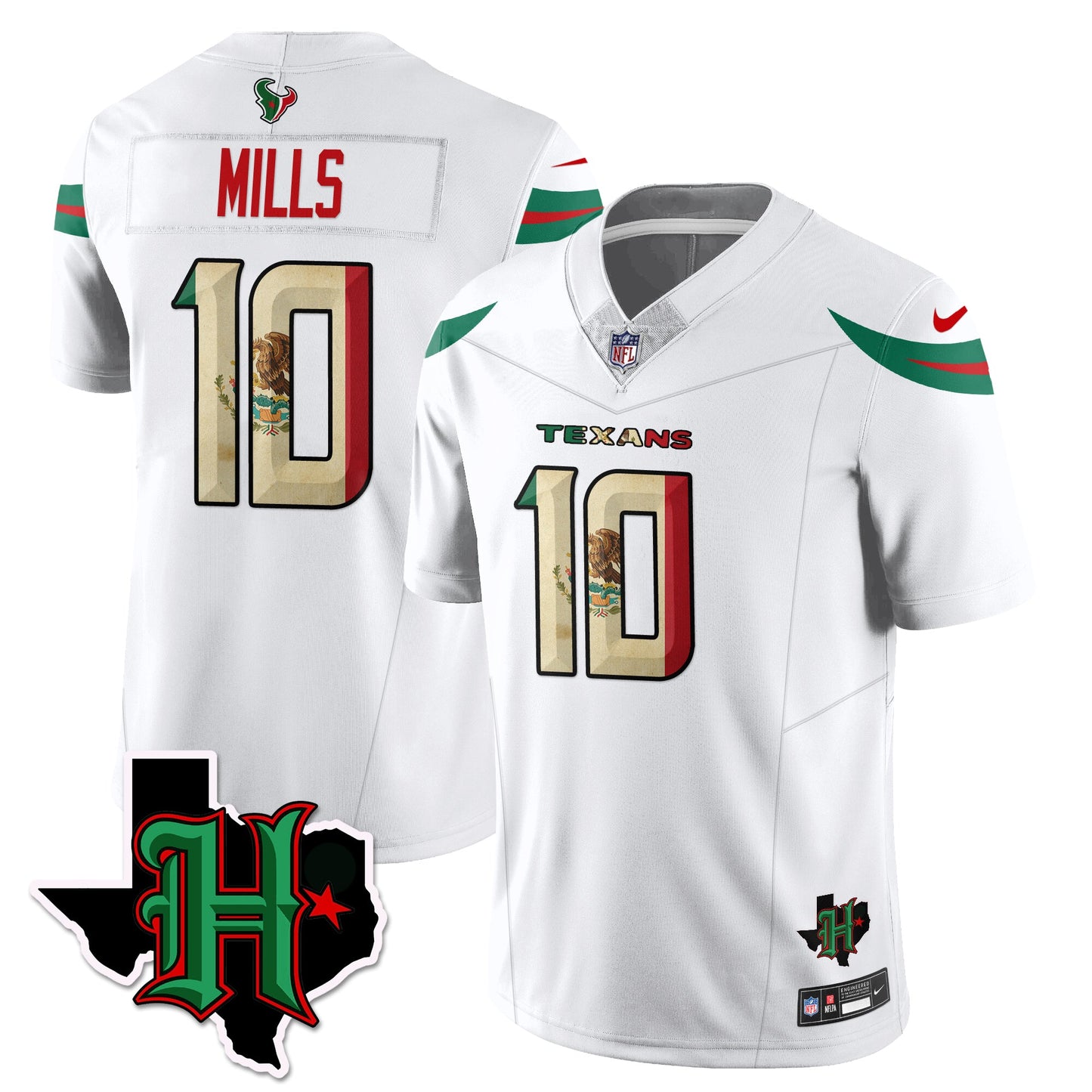 HOU Mexico Vapor Limited Jersey - All Stitched