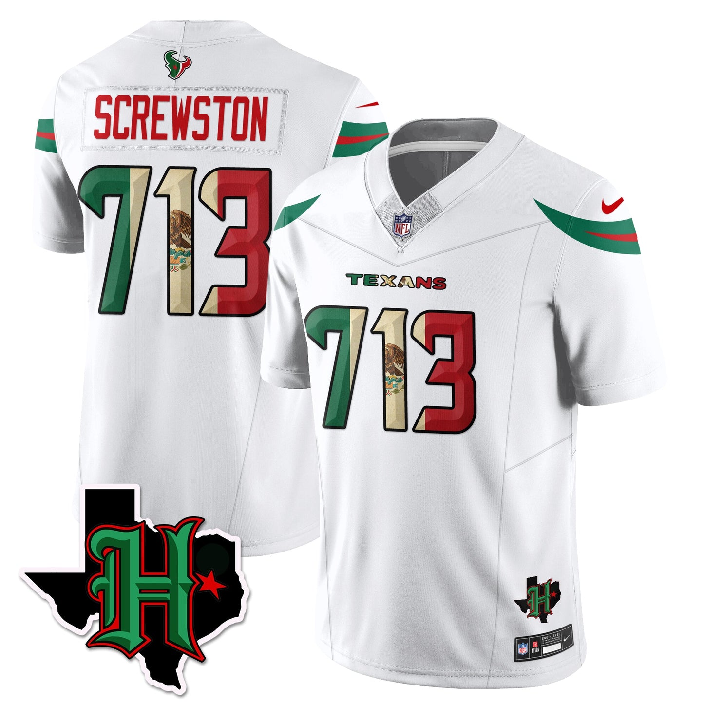 HOU Mexico Vapor Limited Jersey - All Stitched