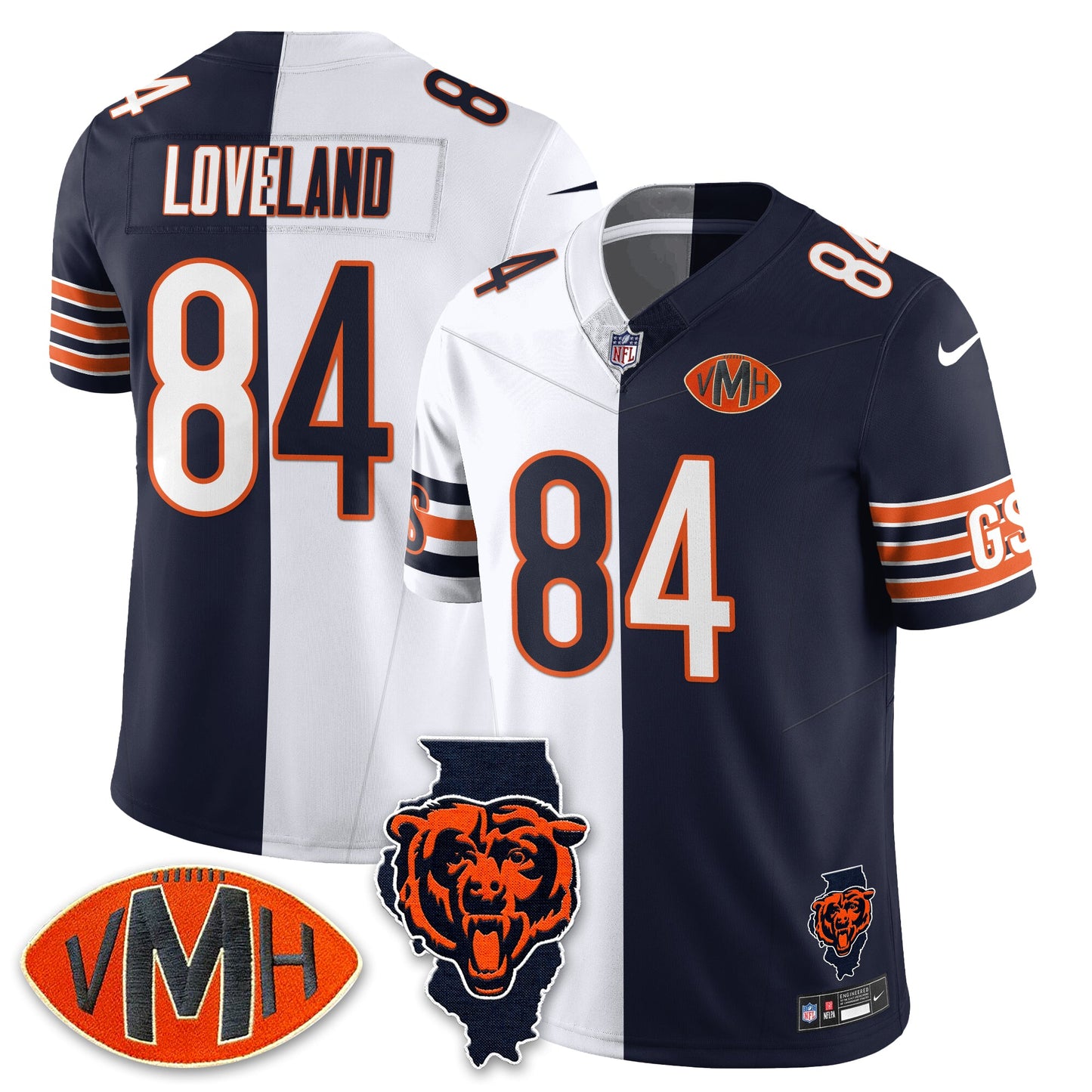 CHI Honor Virginia Halas McCaskey Split Jersey - All Stitched