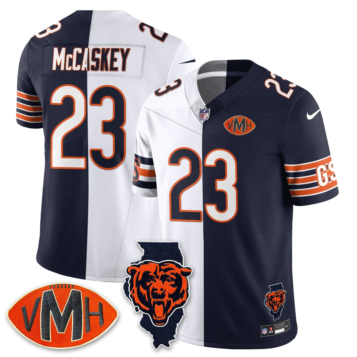 CHI Honor Virginia Halas McCaskey Split Jersey - All Stitched