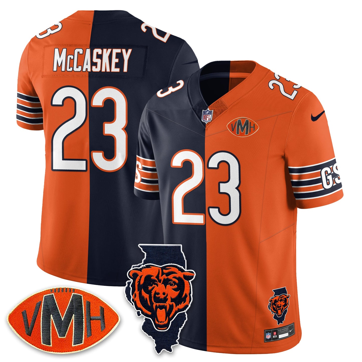 CHI Honor Virginia Halas McCaskey Split Jersey - All Stitched