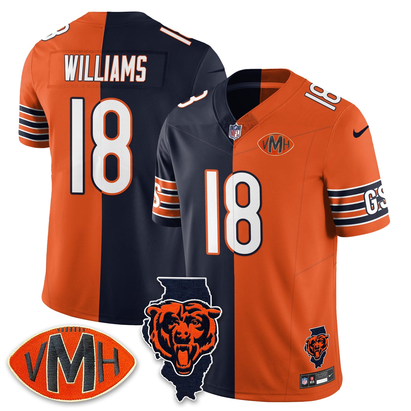 CHI Honor Virginia Halas McCaskey Split Jersey - All Stitched