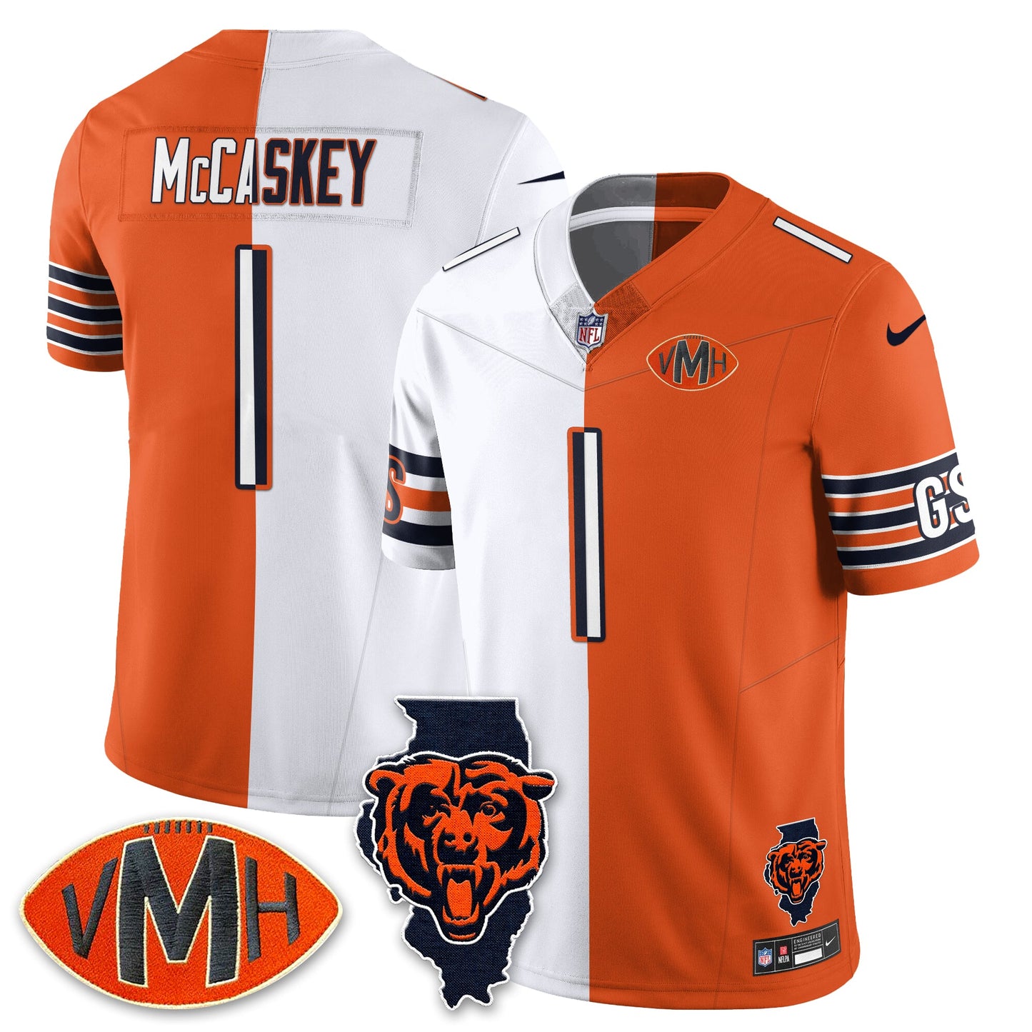 CHI Honor Virginia Halas McCaskey Split Jersey - All Stitched