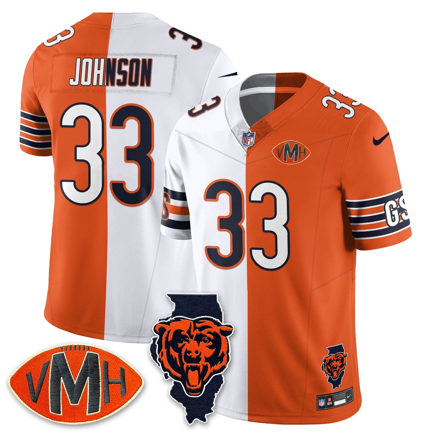 CHI Honor Virginia Halas McCaskey Split Jersey - All Stitched