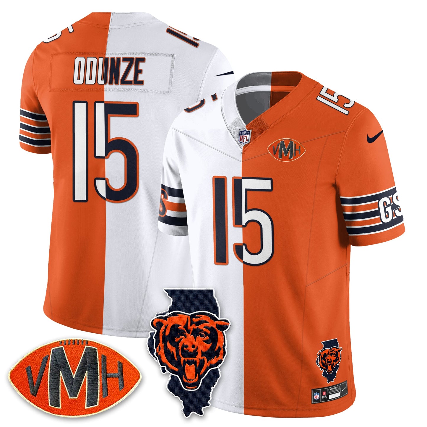 CHI Honor Virginia Halas McCaskey Split Jersey - All Stitched