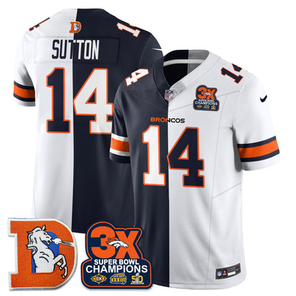 DEN 3-Time Champions Patch Throwback Vapor Limited Split Jersey