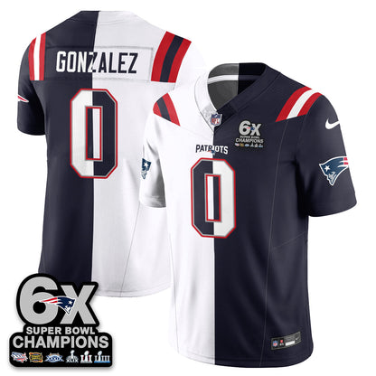 NE 6-Time Champions Patch Vapor Limited Split Jersey - All Stitched