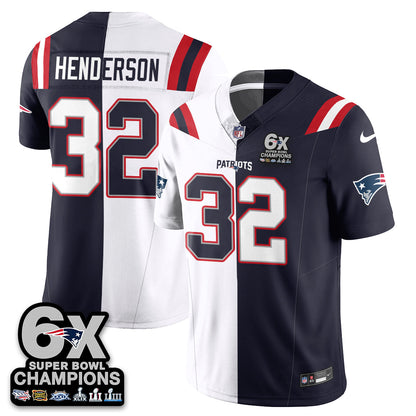 NE 6-Time Champions Patch Vapor Limited Split Jersey - All Stitched