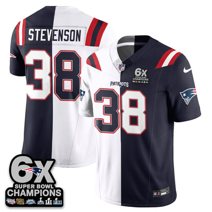 NE 6-Time Champions Patch Vapor Limited Split Jersey - All Stitched