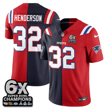 NE 6-Time Champions Patch Vapor Limited Split Jersey - All Stitched