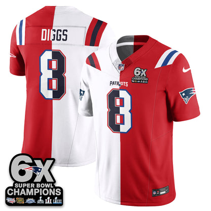 NE 6-Time Champions Patch Vapor Limited Split Jersey - All Stitched