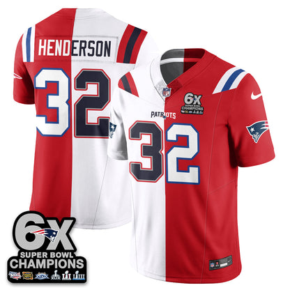 NE 6-Time Champions Patch Vapor Limited Split Jersey - All Stitched