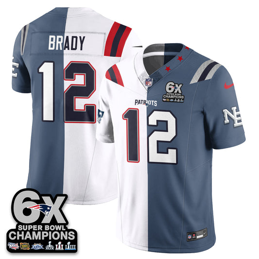 NE 6-Time Champions Patch Vapor Limited Split Jersey - All Stitched